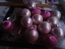 Old Type Christmas Tree Decoration  Pinks  14 Piece