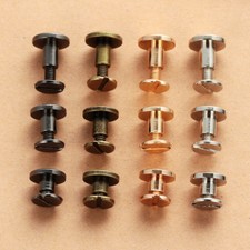 Flat Belt Screw Leather Craft Chicago Nail Brass Solid Rivet Stud Head 5/6.5/8mm