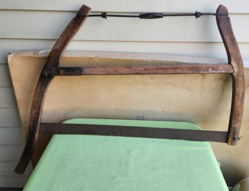 Primitive bucksaw made wood - primitive,