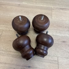 Solid Wood Dark Brown Sofa Armchair Legs Set of 4