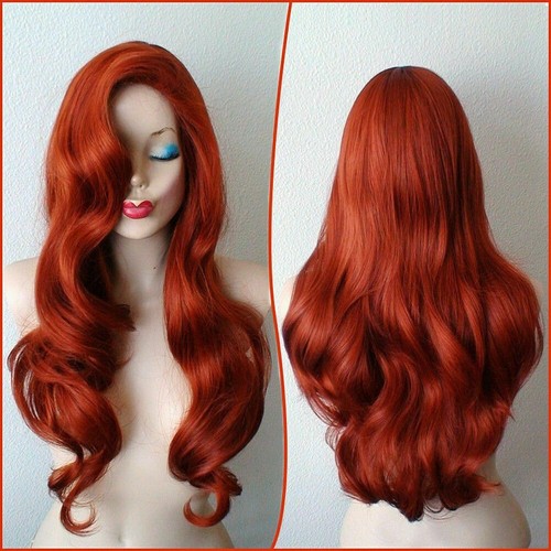Womens red long curly - red, hair