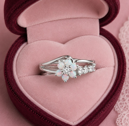 New silver ring with statement - new,