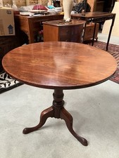 George III, Mahogany Tripod Table With Round Top, Turned Column Circa 1780