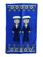 Vintage Sailor Boys By Ulster Irish Linen Tea Towel 45 x 71cm Made in Ireland