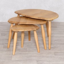 60s STYLE NEST OF OAK PEBBLE