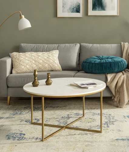 White round coffee table - white,