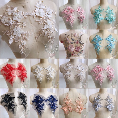 1pairs flower embroidery - 3d,