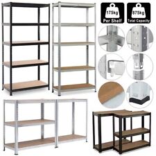 Heavy Duty 5 Tier Racking Shelves Boltless Industrial Garage Shelving Unit Steel