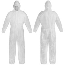 WOW - 3 Disposable Coverall White Hood Suit Painter Protective Overall Suit (S)