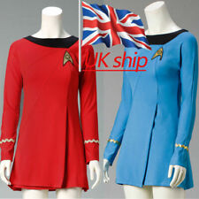 Cosplay TOS Female Duty Uniforms The Original Series Blue Gold Red Dress Costume
