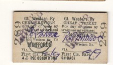 Railway ticket gwr 1st class - railway,