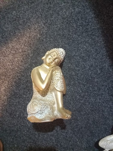 Vintage gilt kneeling buddha - gilt,