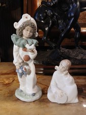 2 Lladro / Nao Figurines  - Nina Harlequin- No 1100 And Angel 