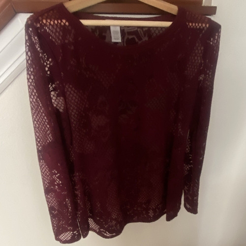 Cache burgundy open knit - burgundy, open-knit