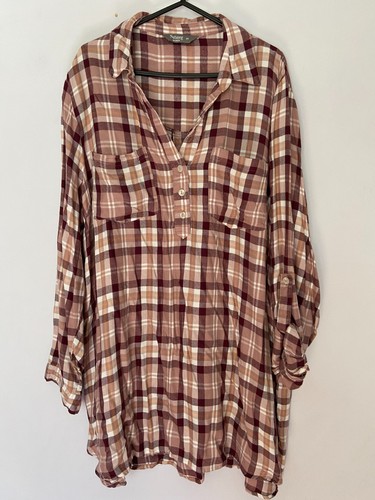 Nutmeg pink check blouse size