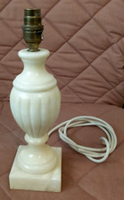 GOOD QUALITY HEAVY ALABASTER LAMP IN FAIRLY GOOD CONDITION