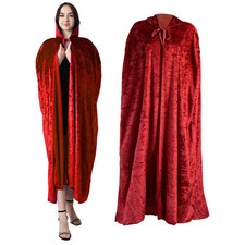 RED HOODED VELVET CAPE VAMPIRE