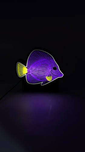Purple tang fish shaped - tang,
