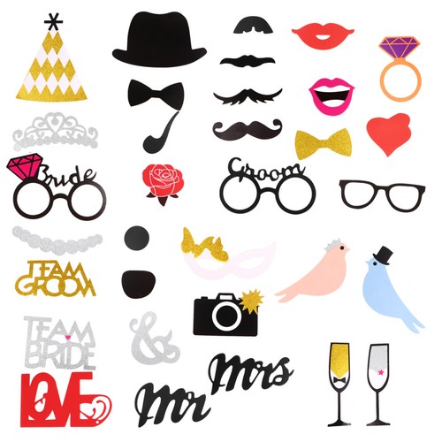Wedding photo booth prop set - wedding,