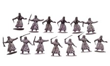 Timpo Recast Arabs - 13 Figures In Rare Purple Colour Plastic Toy Soldiers 2.5in