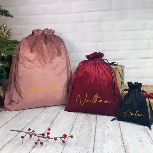 Personalised velvet santa sack - personalised,