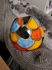 VINTAGE POOLE POTTERY 18.5cm RED FLAMBE MOSAIC PURSE ABSTRACT VASE