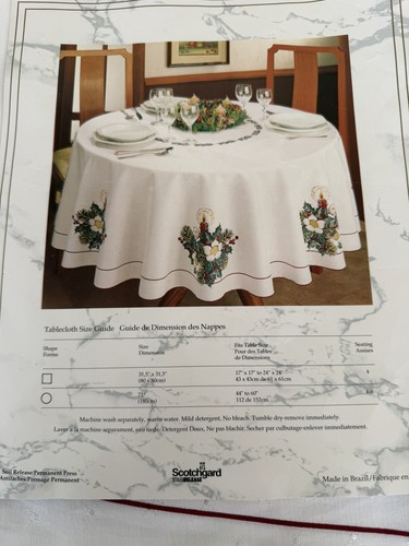 Large round tablecloth white - large,