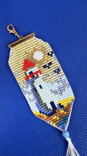 Handmade beaded lighthouse