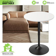 White Wooden Round Bar Table