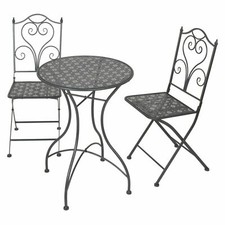 Outdoor Garden 3 Piece Lounge bistro Patio Balcony Picnic Metal Furniture Set
