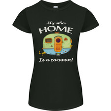 My Other Home Is a Caravan Caravanning Womens Petite Cut T-Shirt