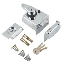 ERA Night Latch Door Lock BS Polished Chrome High Security 3 Keys 60mm