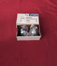 XFORT Polished Chrome Floor Mounted Door Stopper - Soundproof 2 Pack