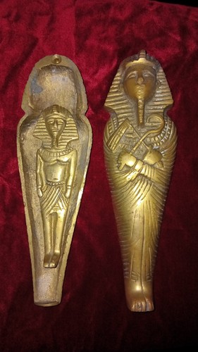 Vintage brass sarcophagus box - vintage,
