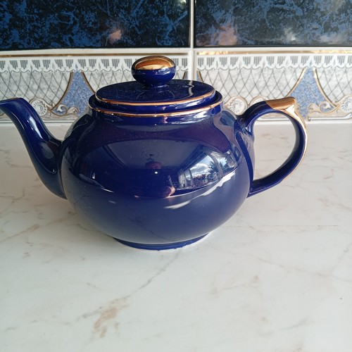 China teapot blue glaze - blue, with