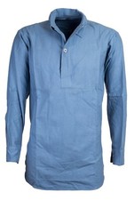 Smock Shirt Artist Workwear Workshirt Vintage Sky Blue Linen 100% Cotton VGC