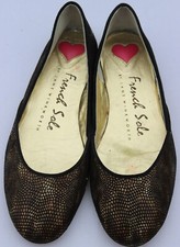 FRENCH SOLE Vtg Jane Winkworth Leather Snake Lizard Ballet Flats - EU 38 UK 5