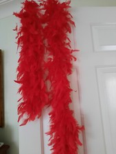 Red Feather Boa Vintage 2m & Black Feather.