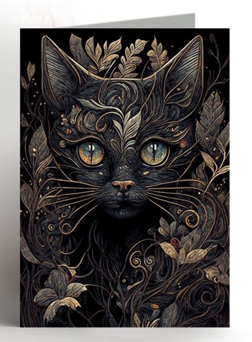 Cat birthday card handmade - card,
