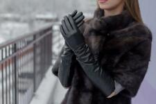 Long genuine leather gloves