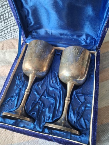 Pair vintage silver plated - pair,