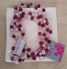 Unique Lola-Rose 28" Long Coral Necklace Ballet Pink/Cherry/Clear Quartzite BNWT