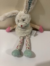 Doudou Et Compagnie Rabbit Les Choupidou Floral Legs Soft Bunny Plush Comforter 