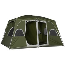 Outsunny Camping Tent 4-8 Person 2 Room Green, Refurbished