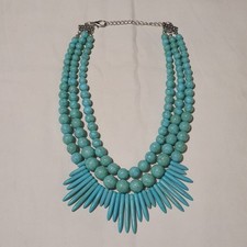 Blue Turquoise Beaded Faux