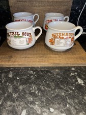 Vintage Soup Recipe Mugs Bowls
