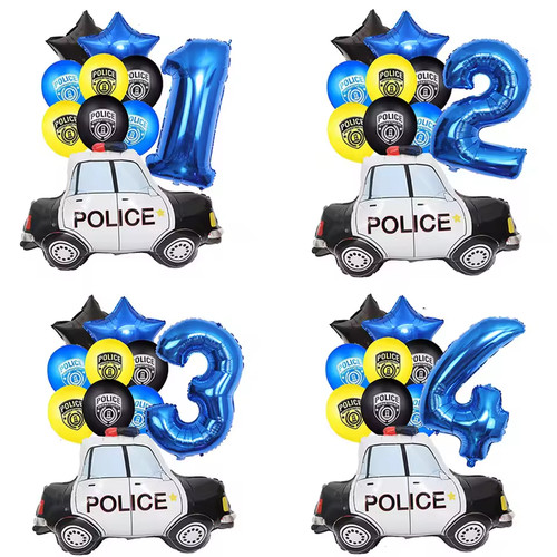19pcs police car balloon - police,