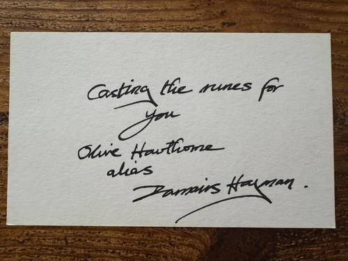 Damaris hayman signed card - hayman,
