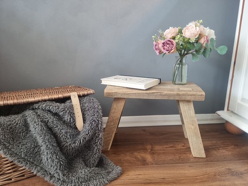 Rustic wooden milking stool - milking,