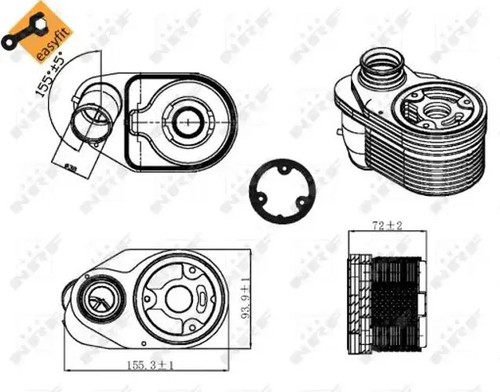 Engine oil cooler water - engine, water-cooled